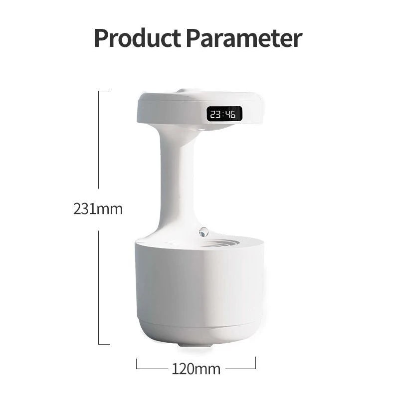 Water Droplet Air Humidifier 800ml Anti-gravity